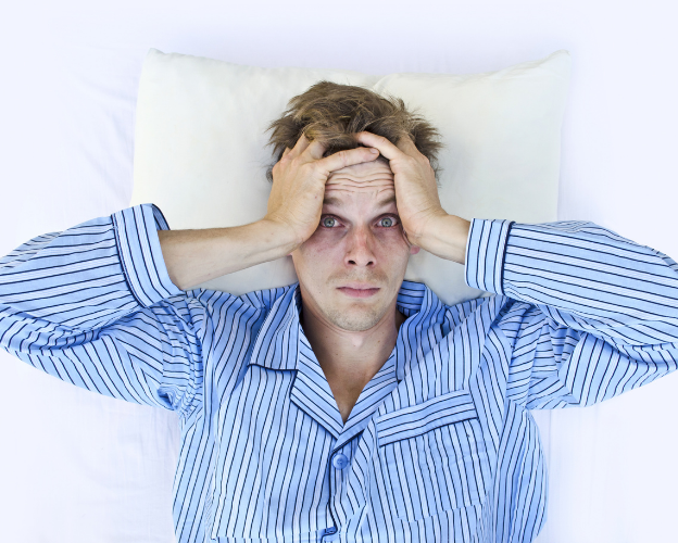 man unable to sleep