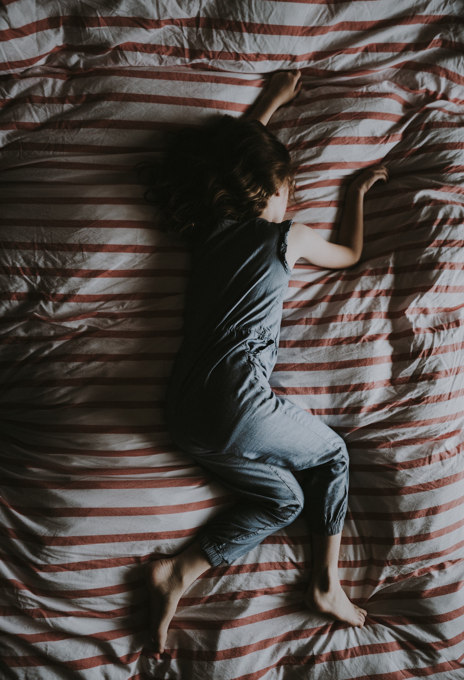 person sleeping in a bed